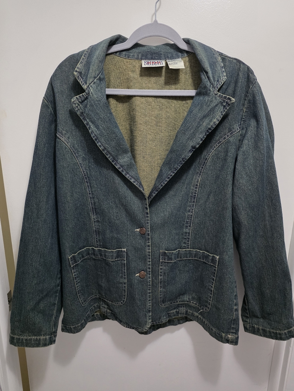 Bill Blass Vintage Denim Blazer Size Larger